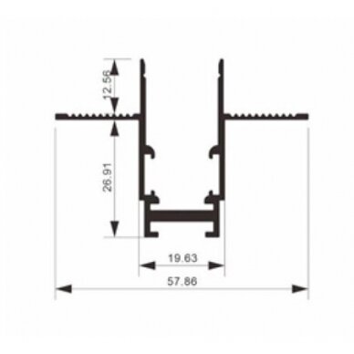 LED Magnetic Track System R15B, width 1.9cm, Built-In, Black, length 1.5m 4
