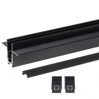 LED magnetinė sistema R15B, plotis 1.9cm, įmontuojama, juoda, ilgis 1m 3