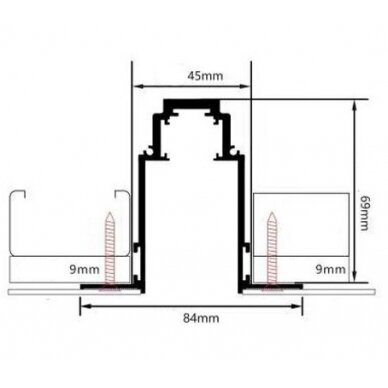 LED Magnetic Track System R35, width 3.5cm, Built-In, White, length 2m 5