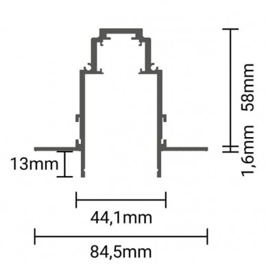 LED magnetinė sistema R35B, plotis 3.5cm, įmontuojama, balta, ilgis 1.5m 4