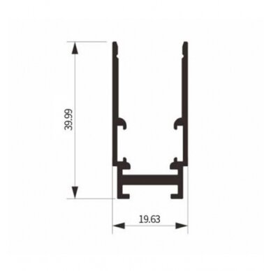 LED magnetinė sistema S15, plotis 1.9cm, kabanti/paviršinė, juoda, ilgis 1m 4