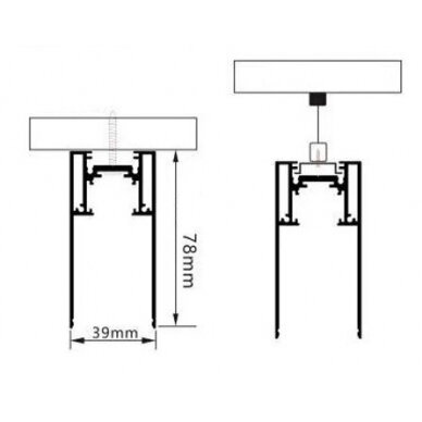 LED Magnetic Track System S35, width 3.5cm, Hanging/Surface, White, length 1.5m 4 LED Magnetic Track System S35, width 3.5cm, Hanging/Surface, White, length 1.5m 4