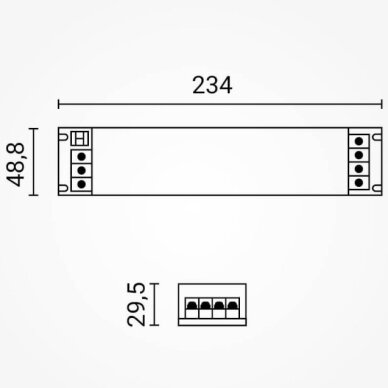 LED maitinimo šaltinis, 12V, 75W, reguliuojamas, plonas 1