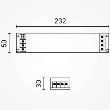 LED maitinimo šaltinis, 24V, 100W, reguliuojamas, plonas 1