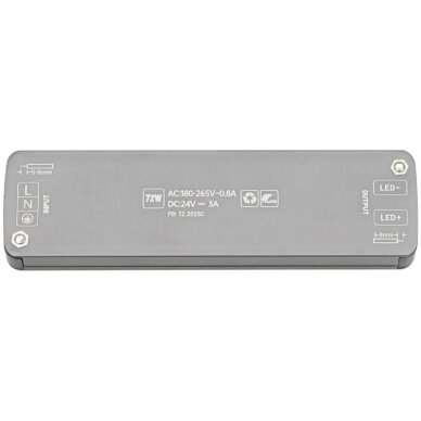 LED maitinimo šaltinis, 24V, 72W, plonas 3