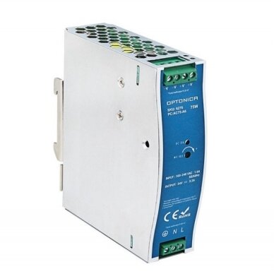 DIN Rail Power Supply, 75W, 24V, 3.125A 1