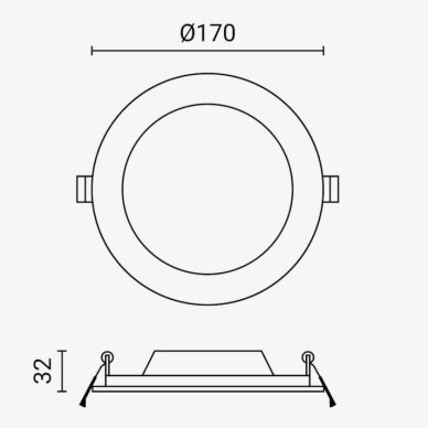 LED mini panelė, apvali, Premium Line, 12W, CCT šviesa 6