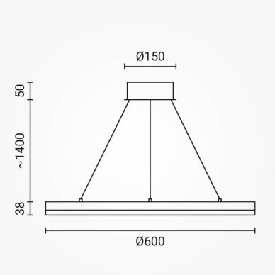 LED Pendant Lamp, 22W, Satin Gold, Warm Light 4
