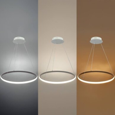 LED Pendant Lamp, 30W, White, Dimmable, Remote Control, CCT 4