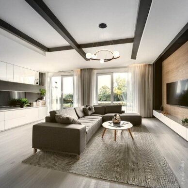 LED Pendant Lamp, 36W, Sand Black, Warm Light 4