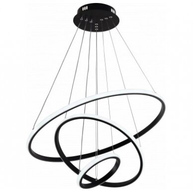 LED Pendant Lamp, 78W, Black, Dimmable, Remote Control, CCT 2