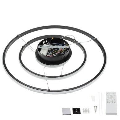 LED Pendant Lamp, 78W, Black, Dimmable, Remote Control, CCT 3