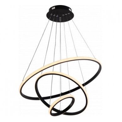LED Pendant Lamp, 78W, Black, Dimmable, Remote Control, CCT