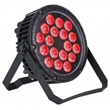 LED PAR prožektorius, 18x10W, RGBW, plokščias, vandeniui atsparus, 4in1