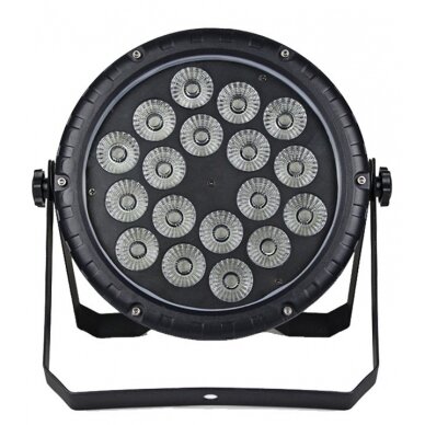 LED PAR prožektorius, 18x10W, RGBW, plokščias, vandeniui atsparus, 4in1 1