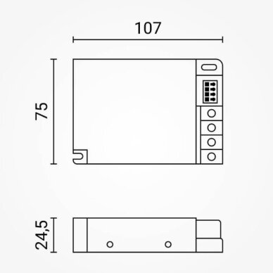 LED pastovios įtampos maitinimo valdiklis, 12-24V, 20A, 1 kanalas, nuotolinis valdymas 3 LED pastovios įtampos maitinimo valdiklis, 12-24V, 20A, 1 kanalas, nuotolinis valdymas 3
