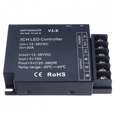 LED Constant Current Controller, 12-36V, 10A/Ch, 3 Channels 1