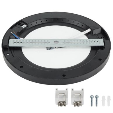 LED Backlit Surface Panel, Round, Black, PIR Sensor, 10/15/18W, CCT 1