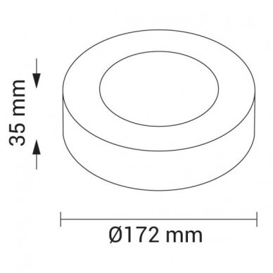 LED Surface Panel, Round, 12W, Warm Light 2