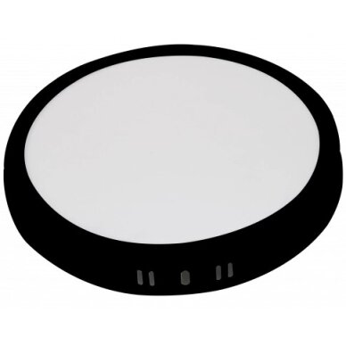 LED Surface Panel, Round, Black, 6W, CCT