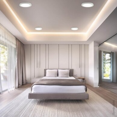 LED paviršinė panelė, apvali, plona, 18W, CCT šviesa 4