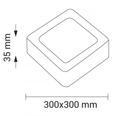 LED Surface Panel, Square, 24W, Warm Light 3