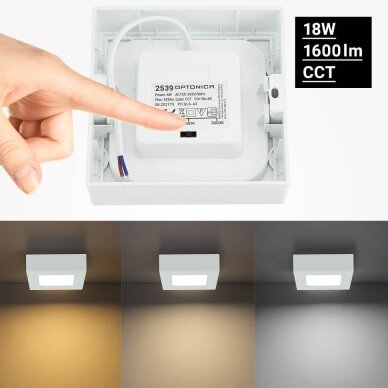 LED Surface Panel, Square, 6W, CCT 4