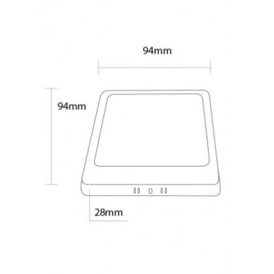 LED paviršinė panelė, kvadratinė, juoda, 6W, CCT šviesa 1