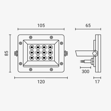 LED prožektorius, baltas, 100Lm/W, 10W, neutrali balta šviesa 6 LED prožektorius, baltas, 100Lm/W, 10W, neutrali balta šviesa 6