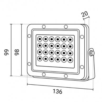 LED prožektorius, baltas, 100Lm/W, 20W, neutrali balta šviesa 5 LED prožektorius, baltas, 100Lm/W, 20W, neutrali balta šviesa 5