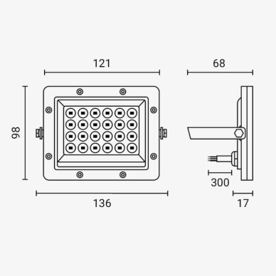 LED prožektorius, baltas, 100Lm/W, 20W, šalta balta šviesa 6