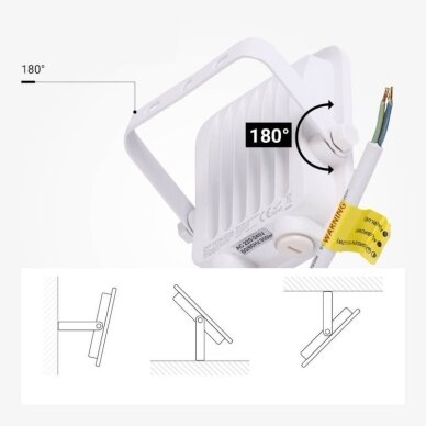 LED prožektorius, baltas, 10W, šalta balta šviesa 2