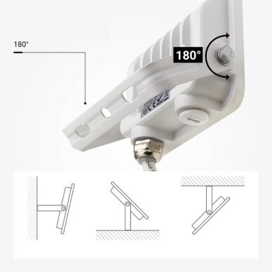 LED prožektorius, baltas, 90Lm/W, 10W, šalta balta šviesa 4