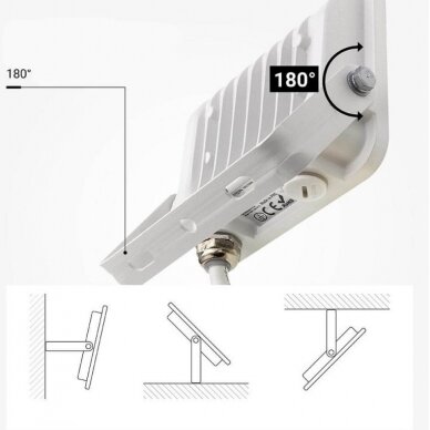 LED prožektorius, baltas, 90Lm/W, 20W, šilta balta šviesa 3 LED prožektorius, baltas, 90Lm/W, 20W, šilta balta šviesa 3