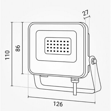 LED prožektorius, baltas, 90Lm/W, 20W, šilta balta šviesa 6 LED prožektorius, baltas, 90Lm/W, 20W, šilta balta šviesa 6