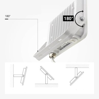 LED prožektorius, baltas, 90Lm/W, 30W, šilta balta šviesa 4