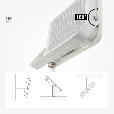 LED prožektorius, baltas, 90Lm/W, 50W, šalta balta šviesa 4 LED prožektorius, baltas, 90Lm/W, 50W, šalta balta šviesa 4