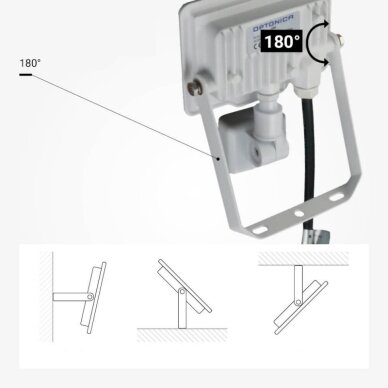 LED Floodlight, White, City Line, PIR Sensor, 10W, Warm Light 2