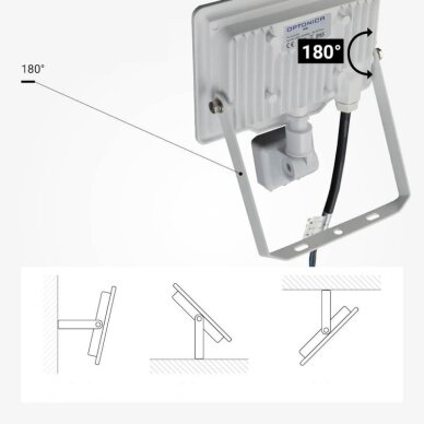 LED prožektorius, baltas, City Line, PIR jutiklis, 20W, šilta balta šviesa 2 LED prožektorius, baltas, City Line, PIR jutiklis, 20W, šilta balta šviesa 2
