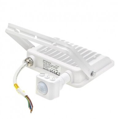 LED prožektorius, baltas, PIR jutiklis, 30W, 120°, šalta balta šviesa 2 LED prožektorius, baltas, PIR jutiklis, 30W, 120°, šalta balta šviesa 2