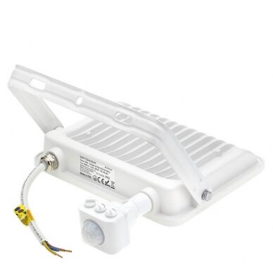 LED prožektorius, baltas, PIR jutiklis, 50W, 120°, neutrali balta šviesa 2 LED prožektorius, baltas, PIR jutiklis, 50W, 120°, neutrali balta šviesa 2