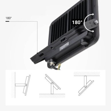 LED prožektorius, juodas, 100Lm/W, 100W, neutrali balta šviesa 5 LED prožektorius, juodas, 100Lm/W, 100W, neutrali balta šviesa 5