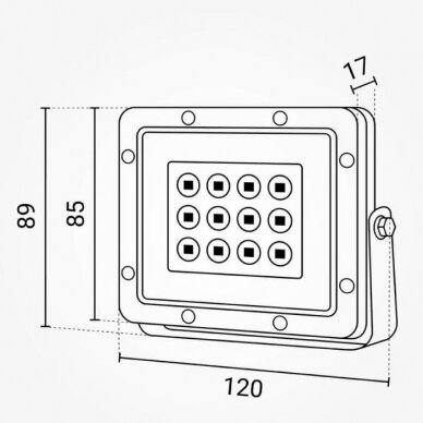 LED prožektorius, juodas, 100Lm/W, 10W, neutrali balta šviesa 6 LED prožektorius, juodas, 100Lm/W, 10W, neutrali balta šviesa 6