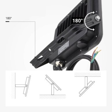 LED prožektorius, juodas, 100Lm/W, 50W, neutrali balta šviesa 3 LED prožektorius, juodas, 100Lm/W, 50W, neutrali balta šviesa 3