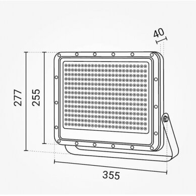 LED prožektorius, juodas, 140Lm/W, 200W, neutrali balta šviesa 3 LED prožektorius, juodas, 140Lm/W, 200W, neutrali balta šviesa 3