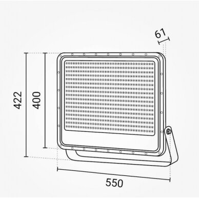 LED prožektorius, juodas, 140Lm/W, 500W, neutrali balta šviesa 3 LED prožektorius, juodas, 140Lm/W, 500W, neutrali balta šviesa 3