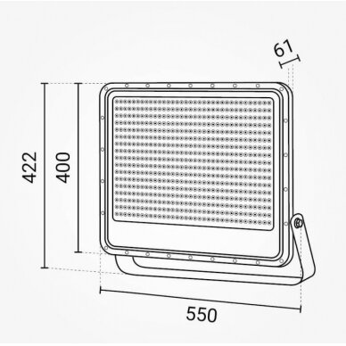 LED Floodlight, Black, 140Lm/W, 500W, White Light 3