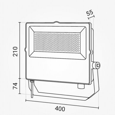 LED Floodlight, Black, 150W, CCT 3000K-6000K 4