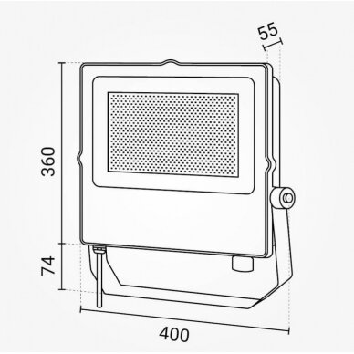 LED prožektorius, juodas, 200W, CCT 3000K-6000K 3