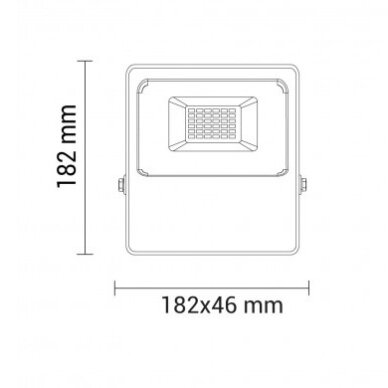 LED prožektorius, juodas, 20W, 150°, neutrali balta šviesa 2
